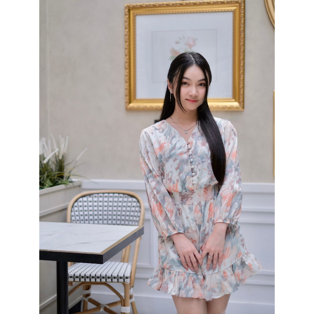 𝐑𝐄𝐀𝐃𝐘 𝐒𝐓𝐎𝐂𝐊 𝐒𝐀𝐅 - TIARA mini jumpsuit long sleeve woman premium / casual playsuit / korean summer se