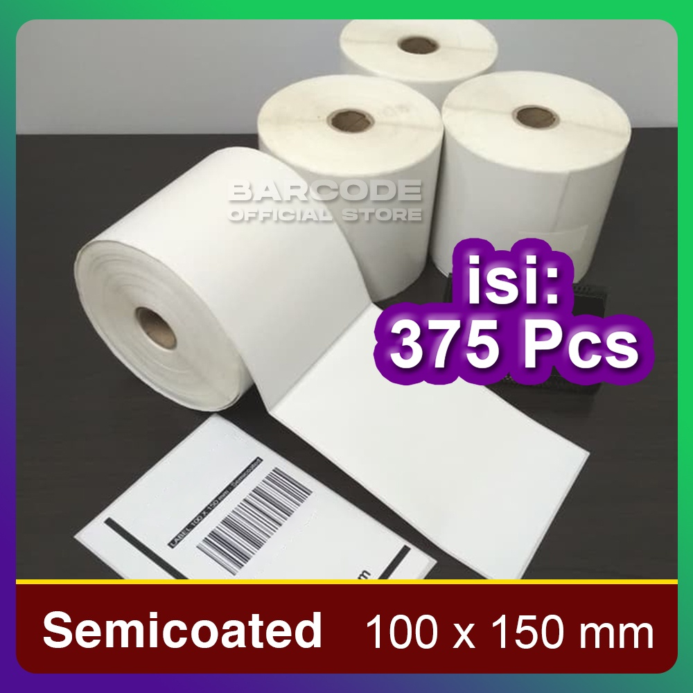 

Label Semicoat 100x150mm / 100 x 150 / 100x150 mm Isi 375 Pcs (1 Slop)