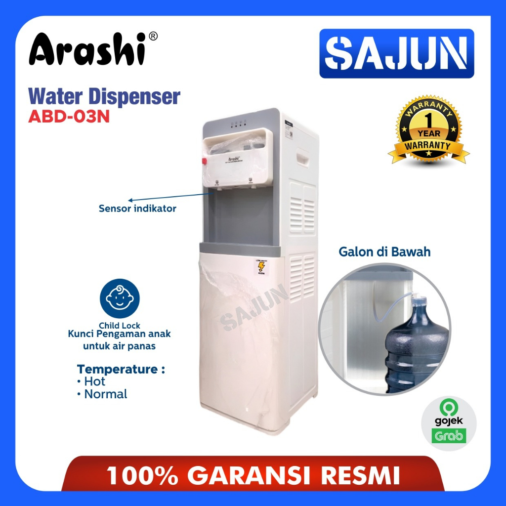 Arashi Dispenser Air Elektrik ABD03N Galon Bawah ABD 03N