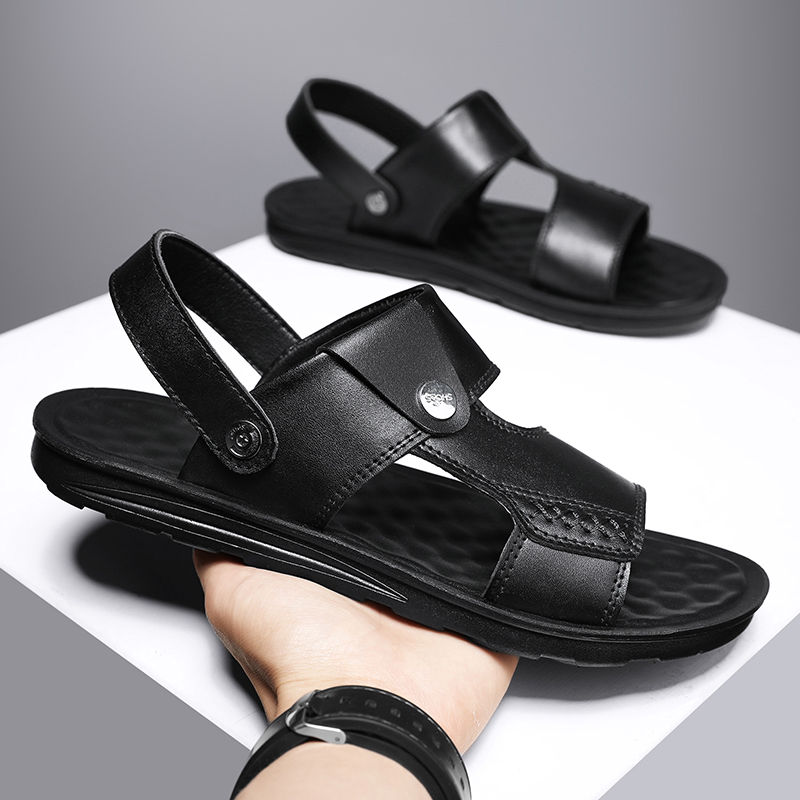 【Asli Import 100%+kirim hari ini】Sandal Kulit Pria Original Asli
