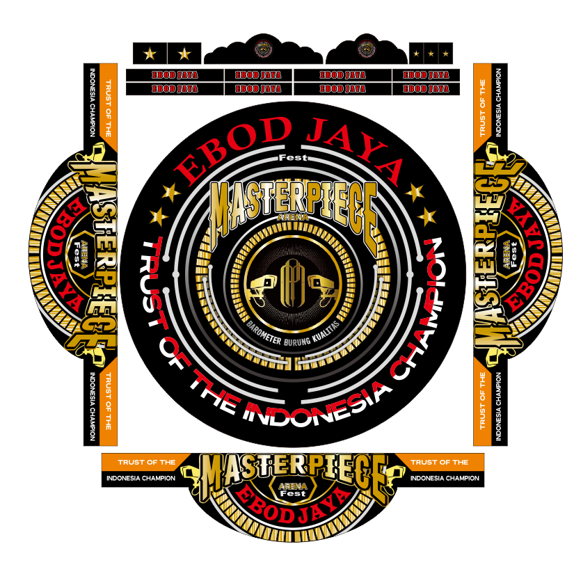 STICKER DECAL SANGKAR BURUNG / KANDANG KOTAK BULAT || STIKER MURAI MOTIF ebod master piece APBN SMM 