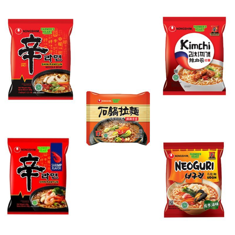 

EXP MEI 2025 NONGSHIM SHIN RAMYEON RAMYUN RAMEN Mie Instan HALAL Spicy Mushroom Kimchi Neuguri Udon ClayPot