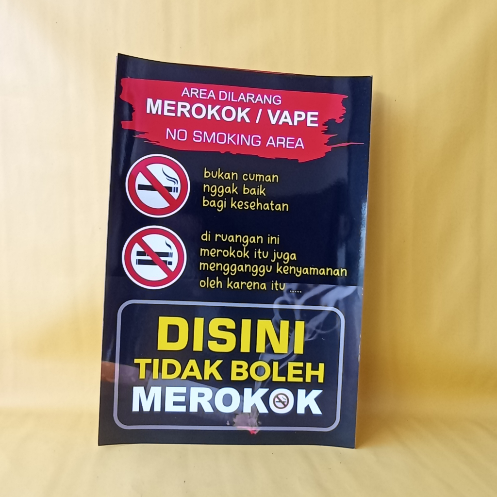 Poster Dilarang Merokok | Poster Area Dilarang Merokok / Vape | Poster Larangan Merokok / Vape | No 