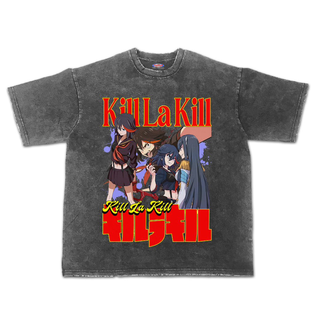 Kaos Anime Kill La Kill Oversize Stone Wash
