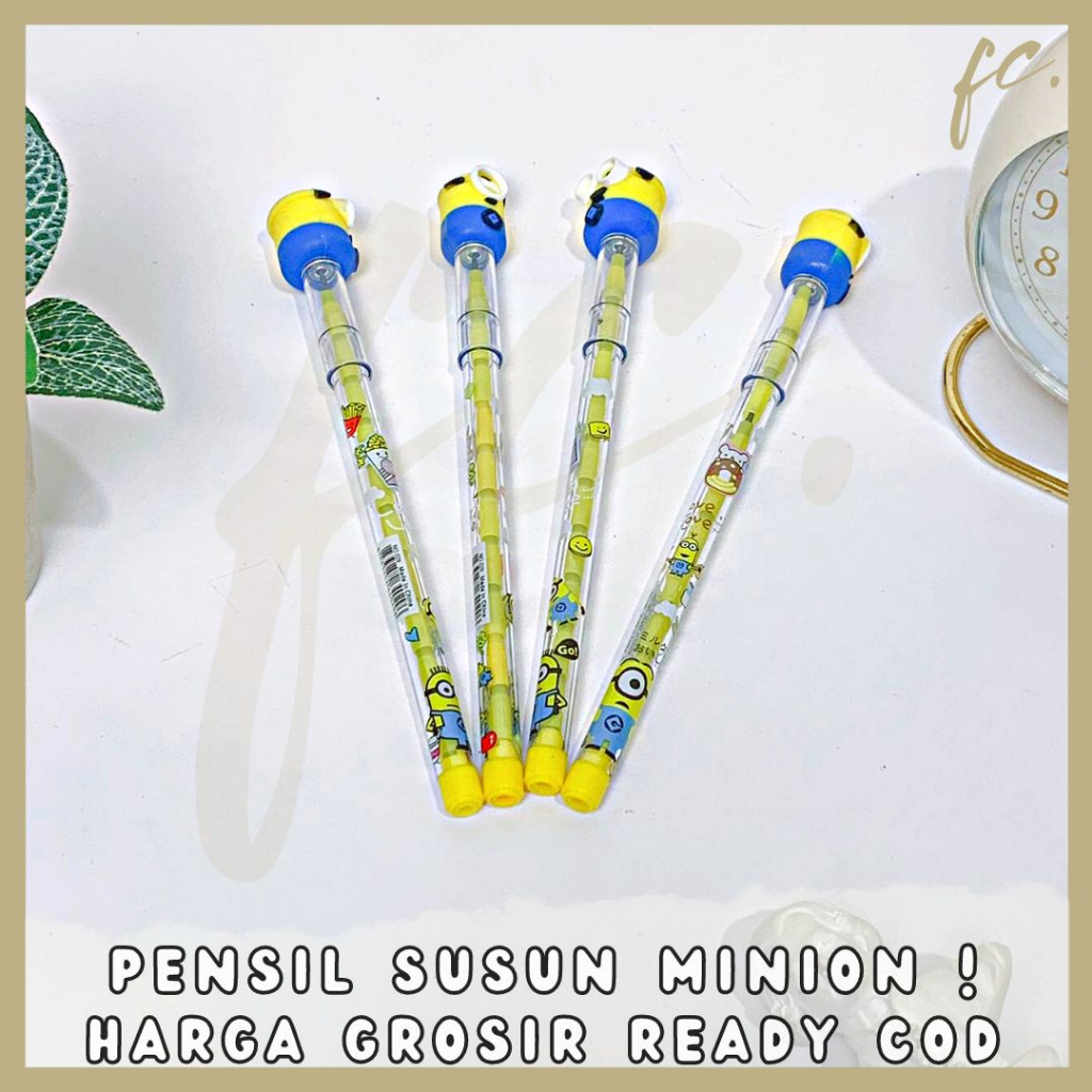 

Pensil Susun Sambung / Stackable Pencil Peluru / Pelor Peluru Motif Minion Kuning Despicable Me Gru Kartun Costume Lucu Cute Alat Tulis Anak Sekolah Harga Grosir Ready COD