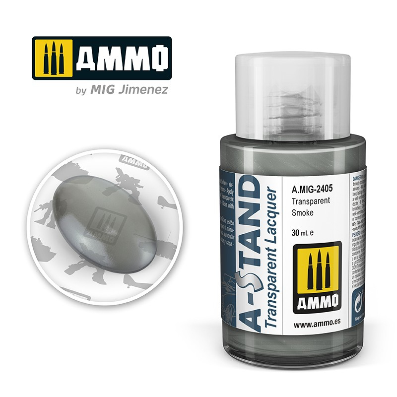

AMIG2405 A-STAND : Transparent Smoke - Lacquer Alclad II