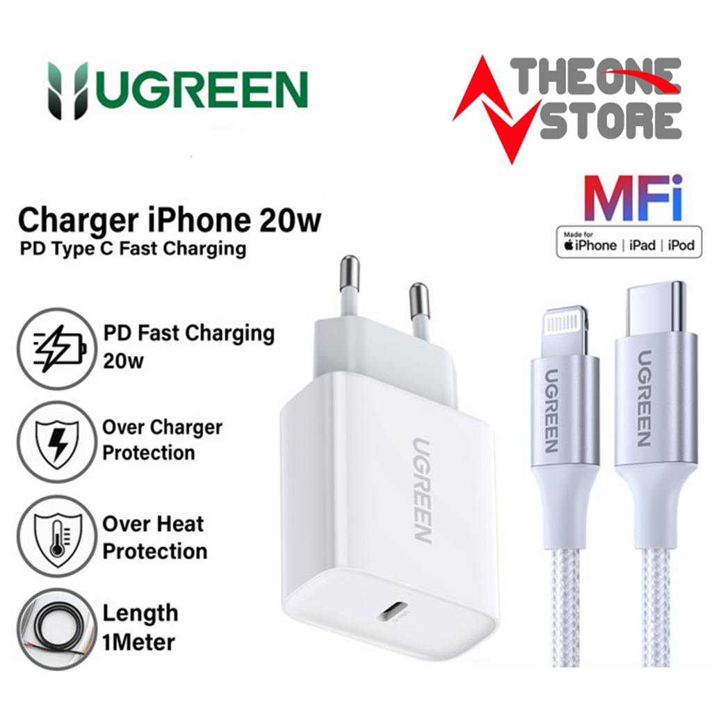 UGREEN Charger 20W PD MFi Iphone Lightning Fast Charging Quick Charge 4.0 3.0 Type C PD