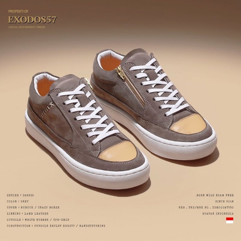 STHIRA | SEPATU EXODOS57 SAGGIO GREY | SEPATU KULIT | BOOTS