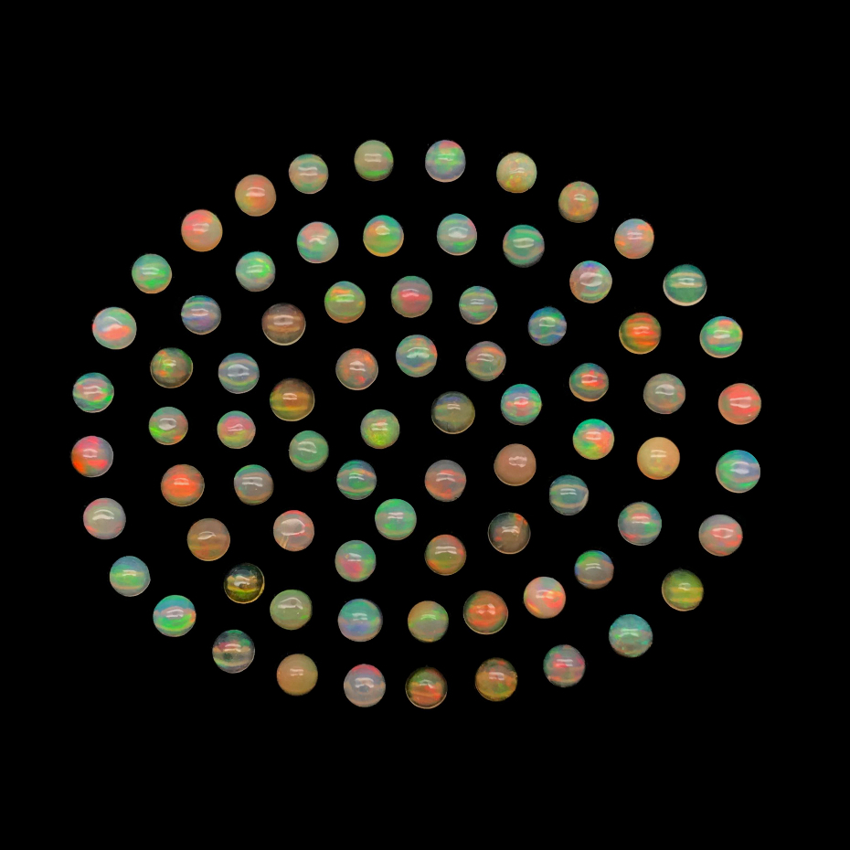 NATURAL ETHIOPIAN OPAL / KALIMAYA SIZE 3 mm ROUND CABOCHON | BATU PERMATA NATURAL OPAL | BATU KALIMA