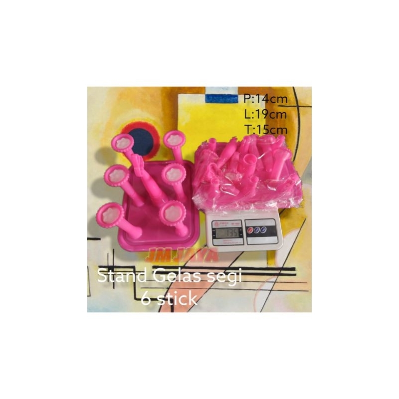Stand glass | tempat gelas 6 kaki