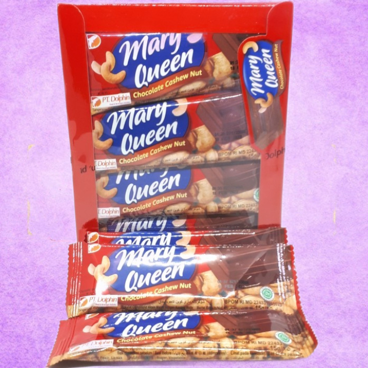 

MARY QUEEN Chocolate Cashew Nut - 1 Box isi 24 pack | Coklat Cokelat Kacang Snack Jajan Jajanan Makanan Ringan