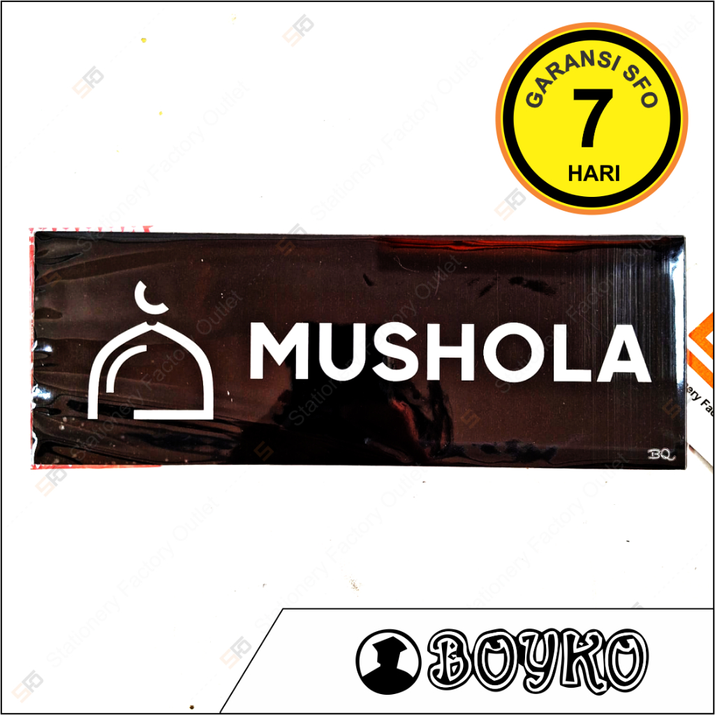 

Akrilik Mushola Hitam - Acrylic Sign Standard 25cm x 9cm Full Black