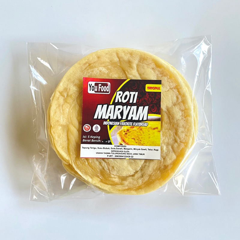 

[ISI 5] Roti Maryam / Canai Youfood Ukuran 11 cm Rasa Original Premium