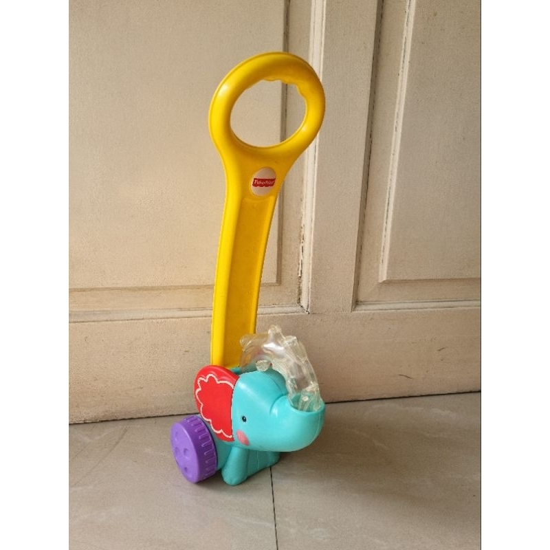baby push walker - walker dorong bayi - belajar jalan - rattle Pop n Push Elephant (Preloved Fisher 