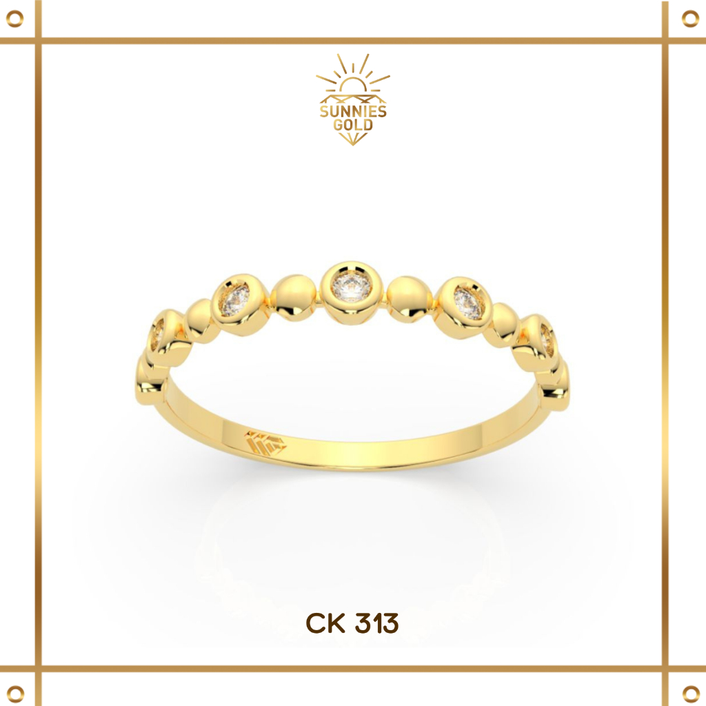CINCIN WANITA EMAS ASLI KADAR 6K CINCIN CEWEK QUENNY LIST RING SERIES NEW ARRIVAL - CK 313