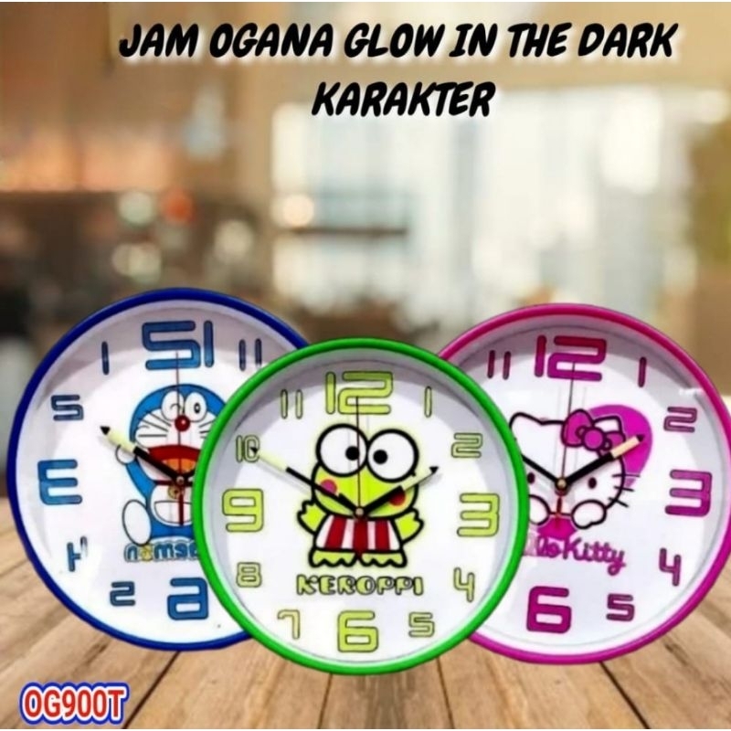 JAM DINDING OGANA GLOW IN THE DARK KARAKTER