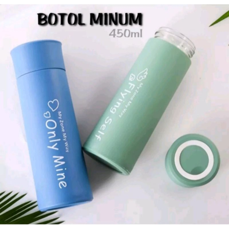 Botol Minum Kaca Anti Tumpah My Zone My Way/Botol Minum Thermos Cantik BPA