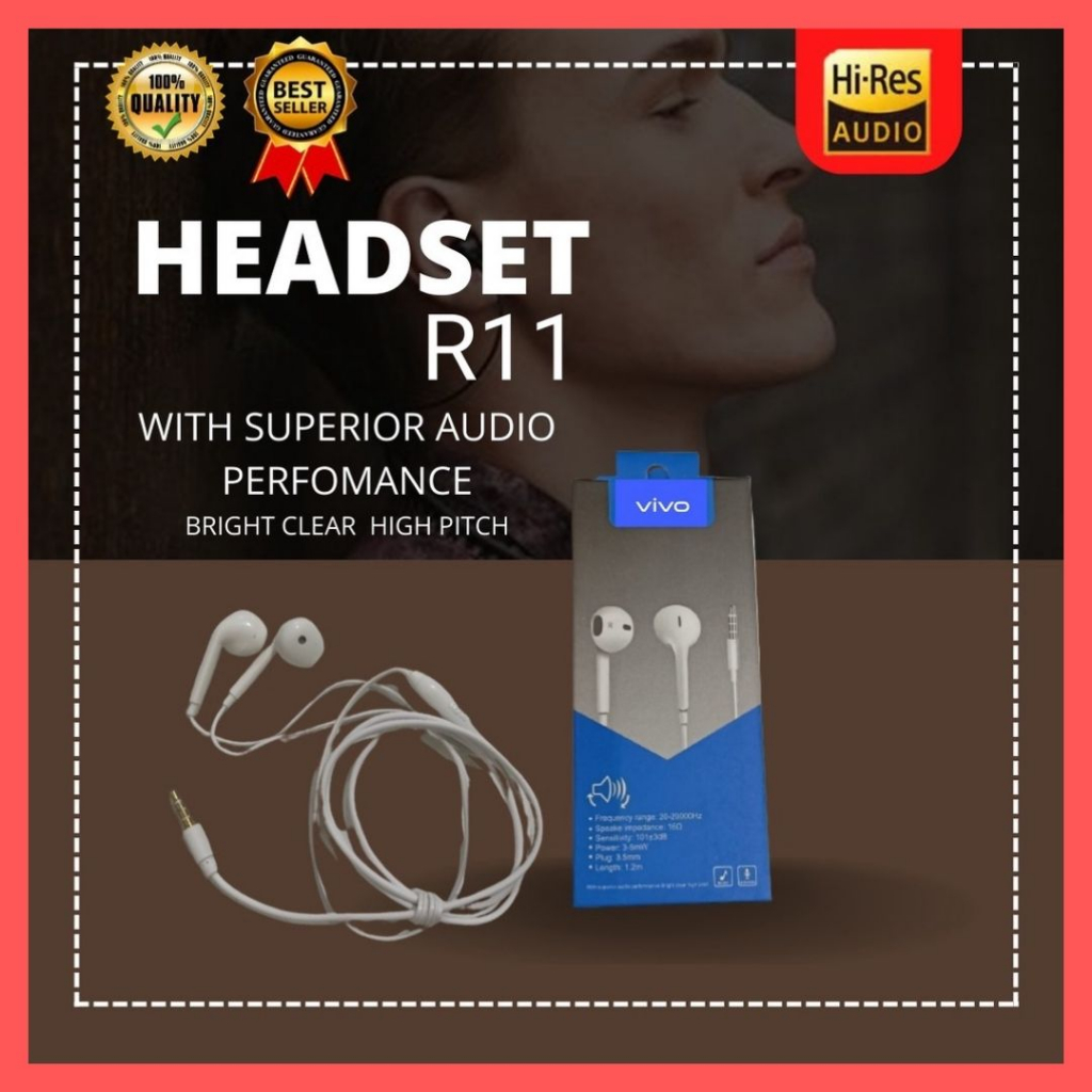 HEADSET / HANDSFREE VIVO TIPE R11 bisa dipakai semua tipe hp