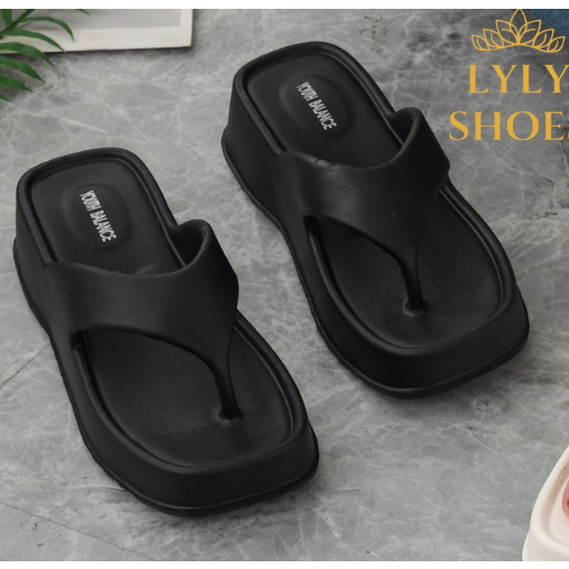 Sandal Karet Wanita Jepit Import Youth Balance Hak Sedang 602+4