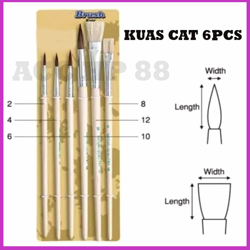 

ACCHP (6PCS) BRUSH SET YOEKER BH-1 / KUAS LUKIS / KUAS CAT