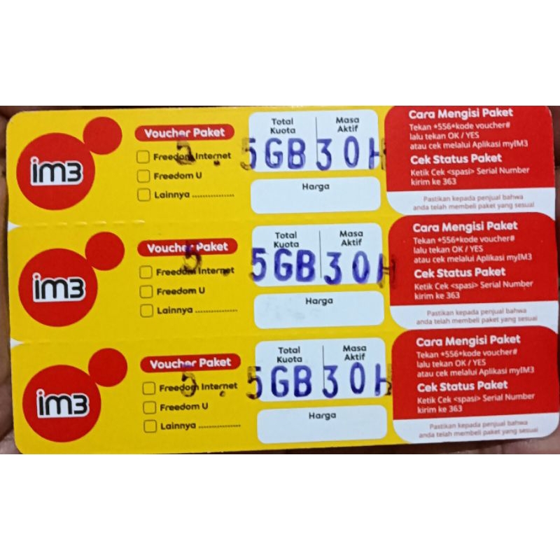 Indosat Voucher unlimited 5.5 masa aktif 30 hari Nasional