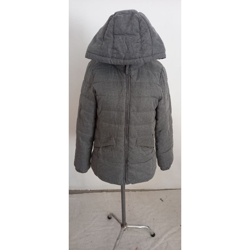 Grey Sherpa Hoodie Goose Down Jacket by Spao