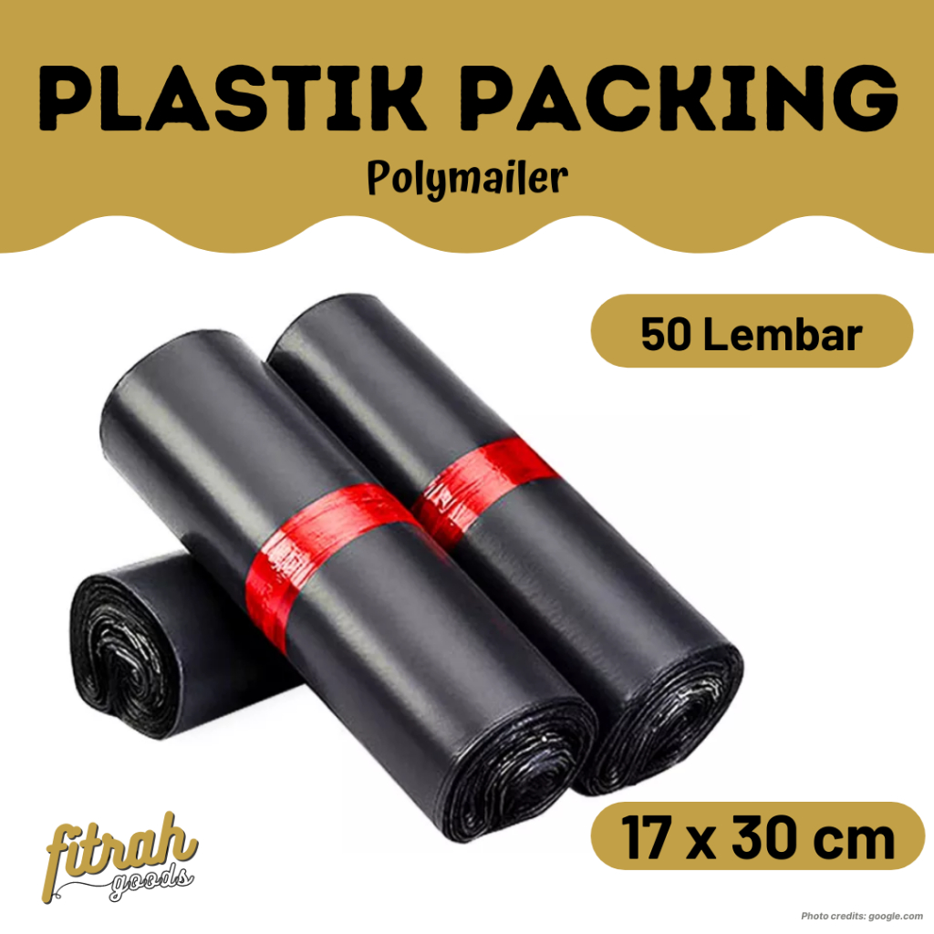 

Plastik Packing Polymailer Hitam 17 x 30 cm (50 Lembar) Fitrah.goods