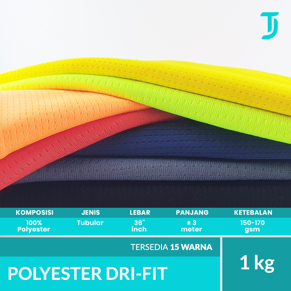 Polyester Dryfit Drifit | WARNA | Kain Bahan Jersey & Sport Apparel | 1 kg | Bahan Kaos Tumbuh Jaya 
