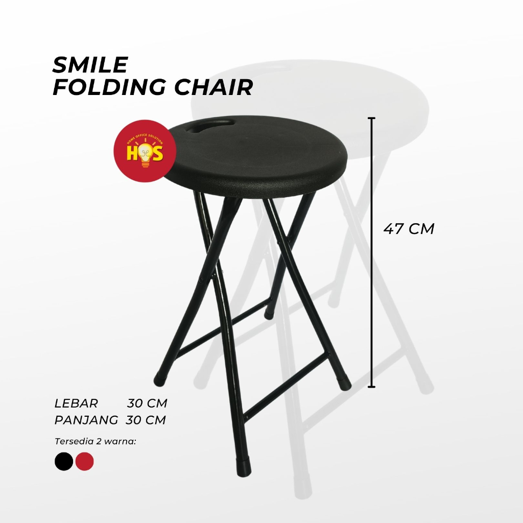 Kursi Lipat Bulat Serbaguna / Kursi Lipat Bulat Plastik / Kursi Lipat Serbaguna Smile / Folding Chai