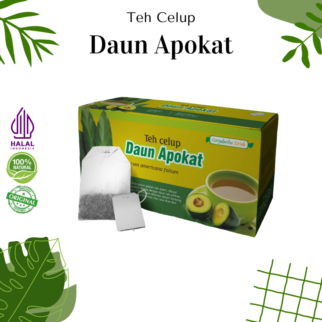 

Teh Herbal Daun Alpukat GriyaHerba Teh celup 20 kantong alami hipertensi melancarkan peredaran darah Halal BPOM