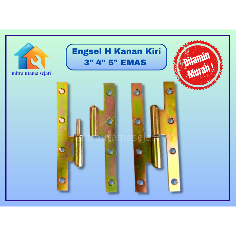 ENGSEL PLAT H 3 4 5 INCH ENGSEL COPOT ENGSEL CABUT KUNING GOLD