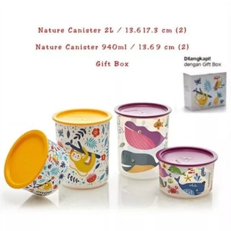 Nature canister toples set Tupperware