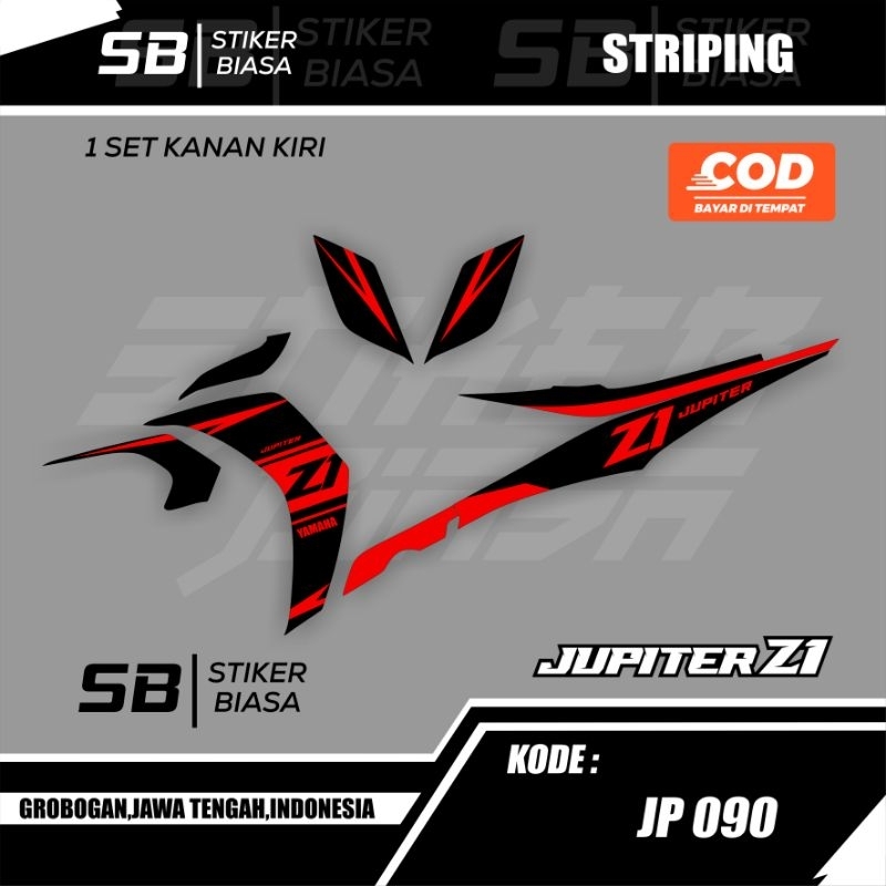 STRIPING VARIASI JUPITER Z1 SIMPEL KEREN BAHAN VINYL PUTIH - KODE JP