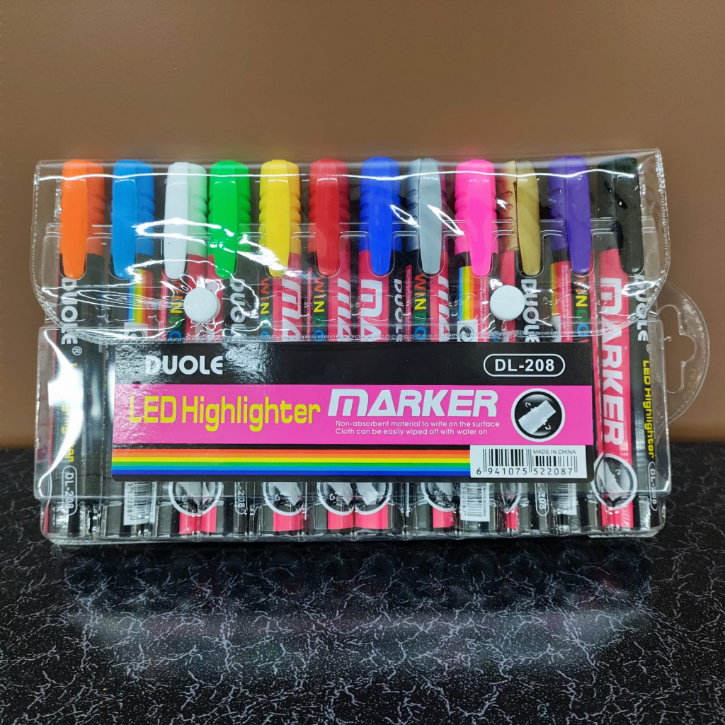 

Highlighter | LED Highlighter | Highlighter Marker Dua Belas Warna