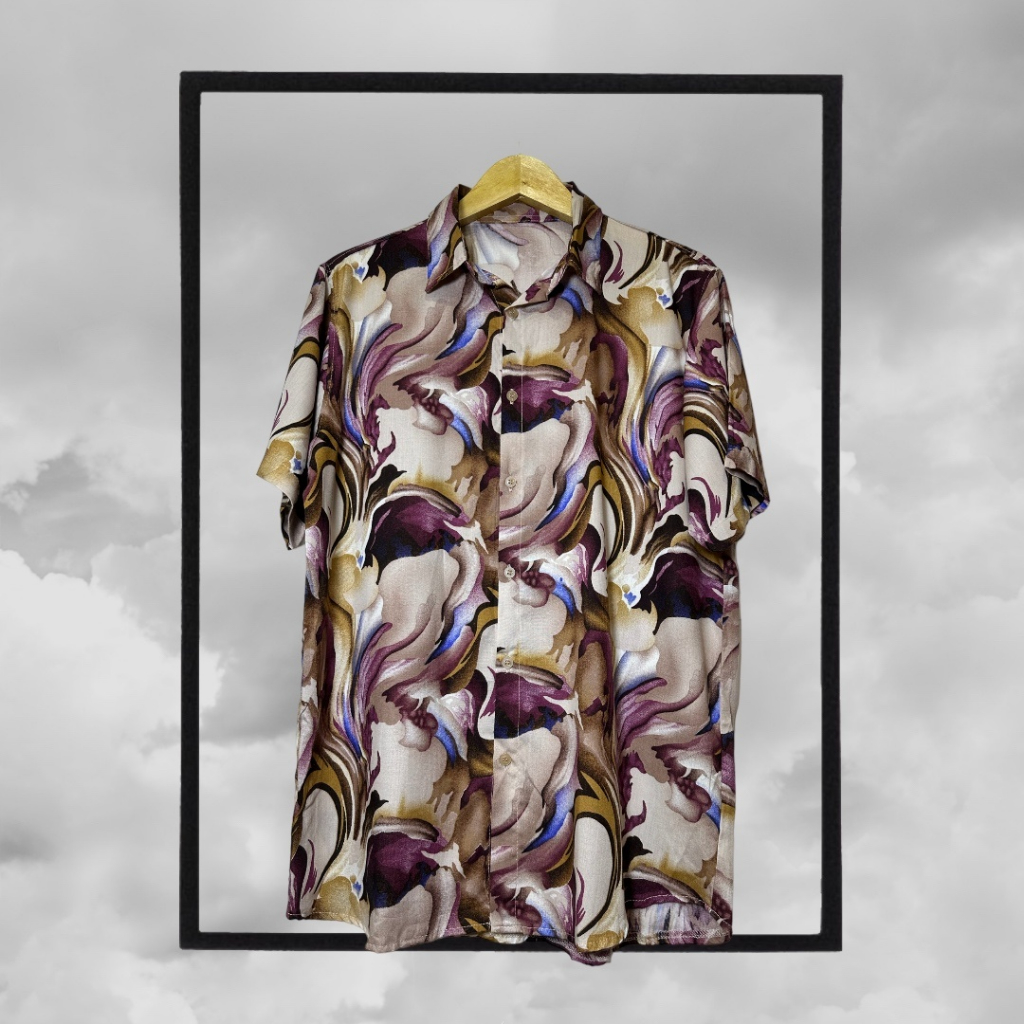 Max Fashion- kemeja pria abstrak R/ pakaian pria/ kemeja pria