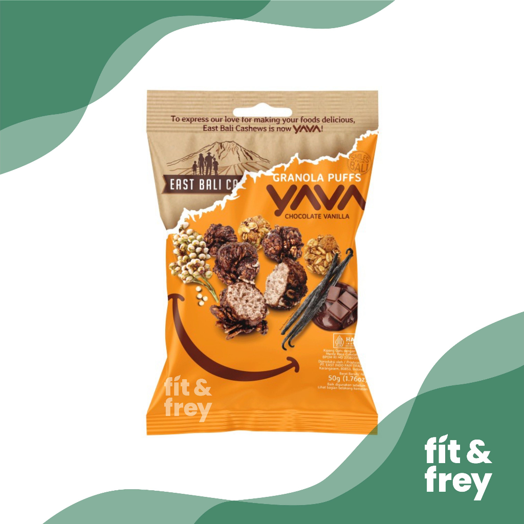 

YAVA Granola Puffs 35g - Chocolate Vanilla - Cemilan Sereal - Snack Sehat - East Bali Cashews