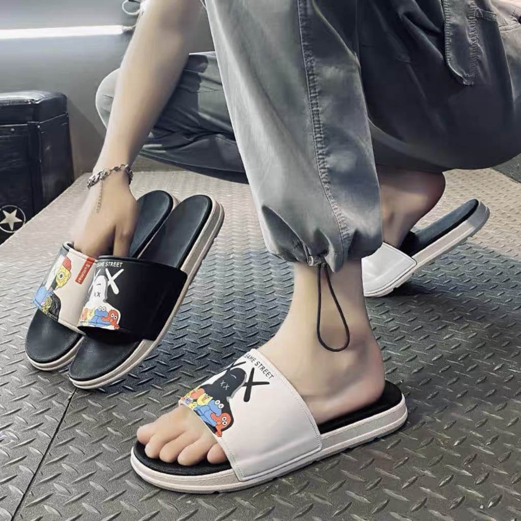 Promo 07-07   gratis ongkit !! Sendal Selop Dewasa Air Sport 2 Karet Import-SNLP HITAM 43