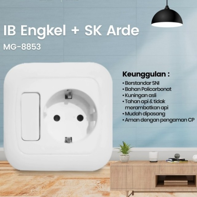 Inbow IB Saklar Engkel + Stop Kontak Arde MORGEN MG-8853 MORGEN Series