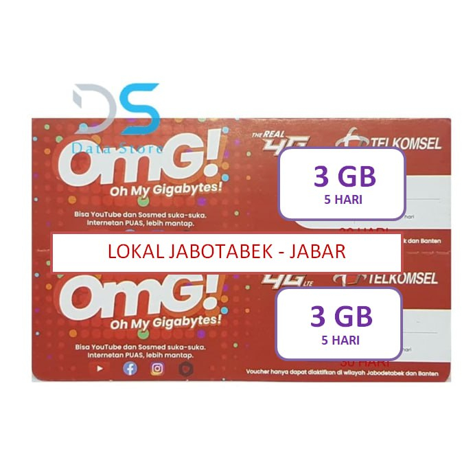 Voucher Telkomsel 3 GB 5 Hari