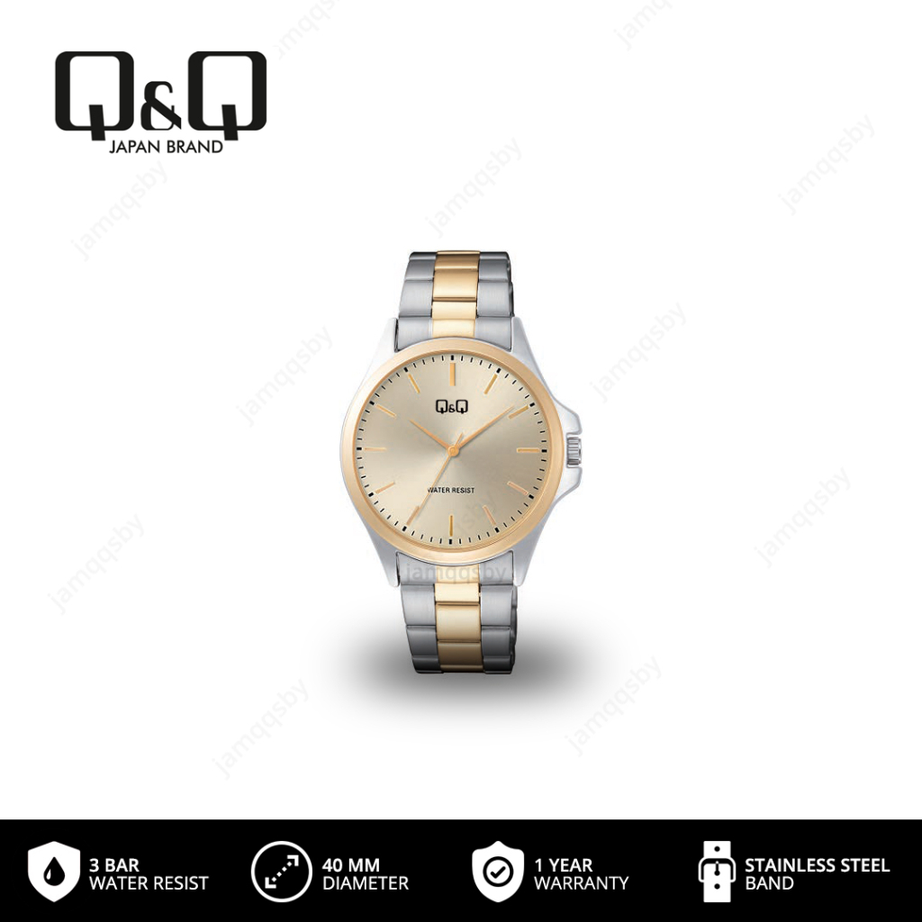 Q&Q QnQ QQ Original Jam Tangan Pria Analog Stainless - C36 C36A Tahan Air 3 BAR