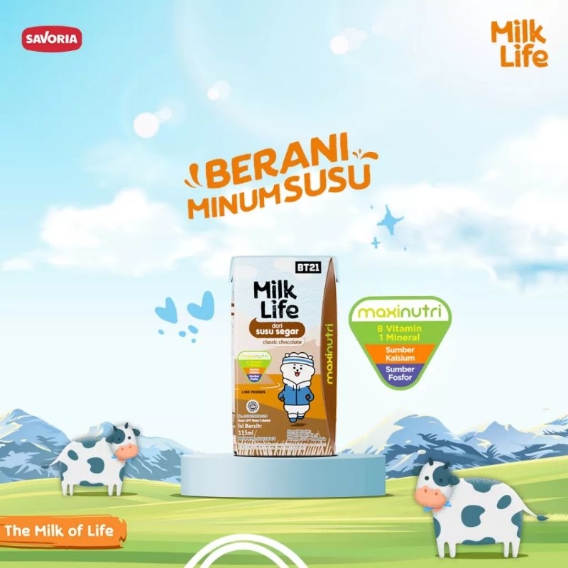 

39 - Susu Milk Life UHT Kids Chocolate milk - rasa coklat 125ml 1karton 40pcs + 5pcs