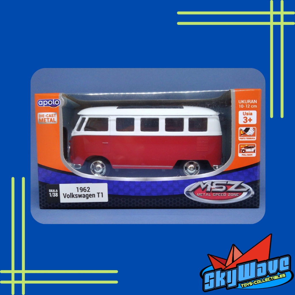 Diecast APOLO MSZ - 1962 Volkswagen T1 Merah