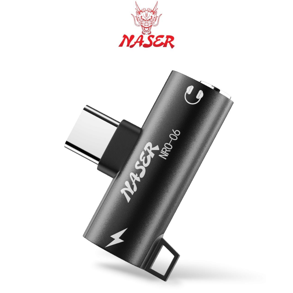 NASER OTG TYPE C TO 3.5MM AUDIO NRO-06 / OTG SPLITER CONVERTER 2in1 Sambungan Headset dan Charger Us