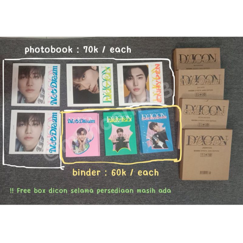 READY STOCK - PHOTOBOOK BINDER DICON 102 NCT DREAM 127 ENHYPEN SEVENTEEN JAEMIN JAEHYUN SEUNGHOON JA