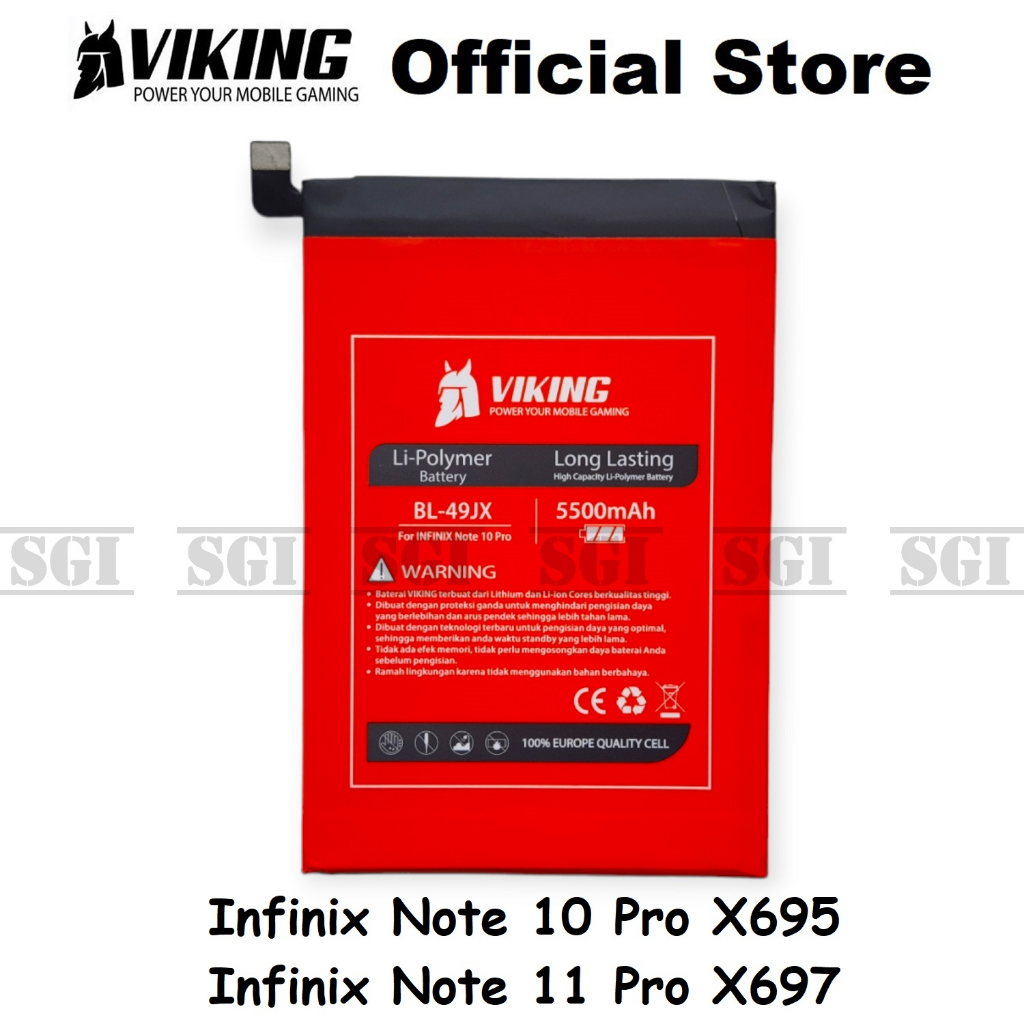 Baterai VIKING Double Power Original Infinix Note 10 Pro X695 Note 11 Pro X697 BL-49JX BL49JX X695C X695D Batre Batrai Battry HP Handphone Ori