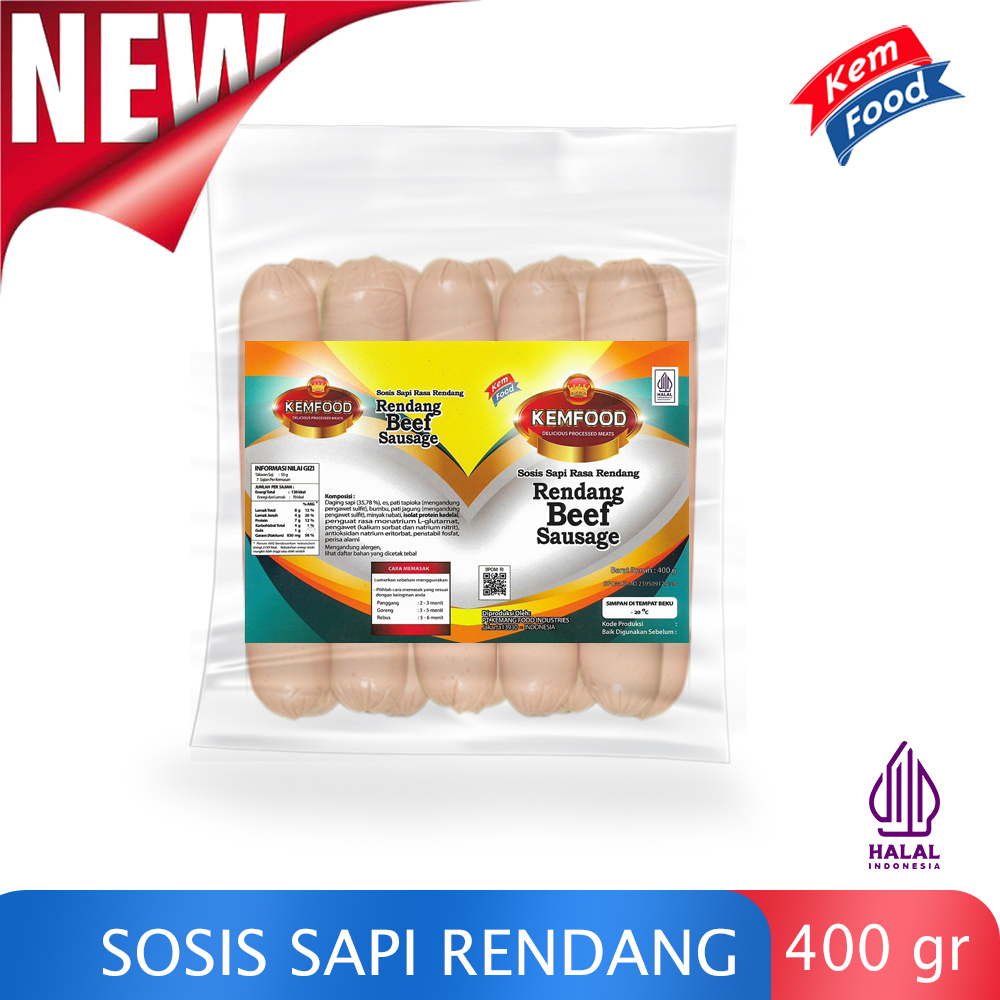 Kemfood Sosis Sapi Rasa Rendang - 400 gr