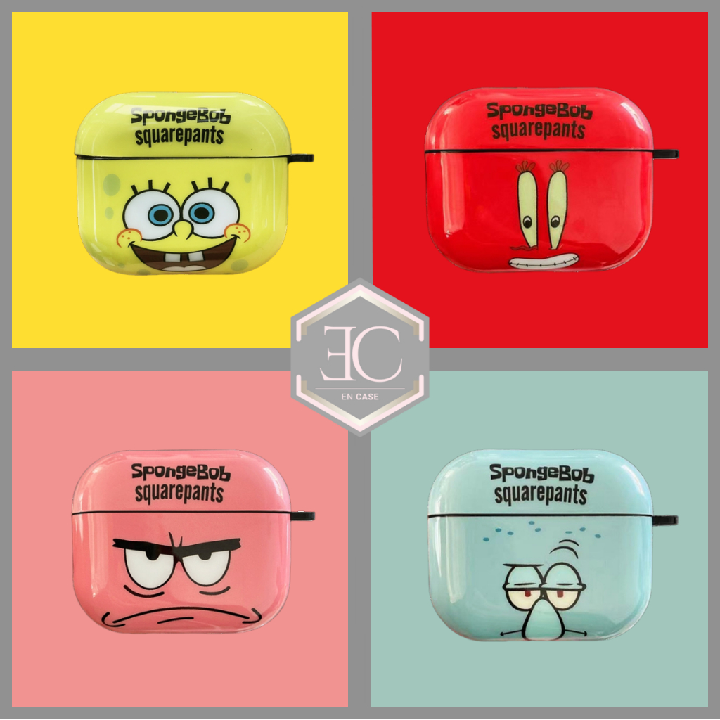Casing Airpods Gen 1 2 3 Pro Protective Hardcase Spongebob Patrick