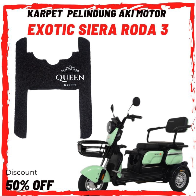 Alas kaki Karpet sepeda motor listrik roda 3 Exotic Sierra roda 3