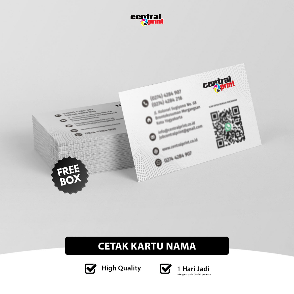 

Cetak Kartu Nama ( 1 box isi 100 pcs ) cetak 1 sisi