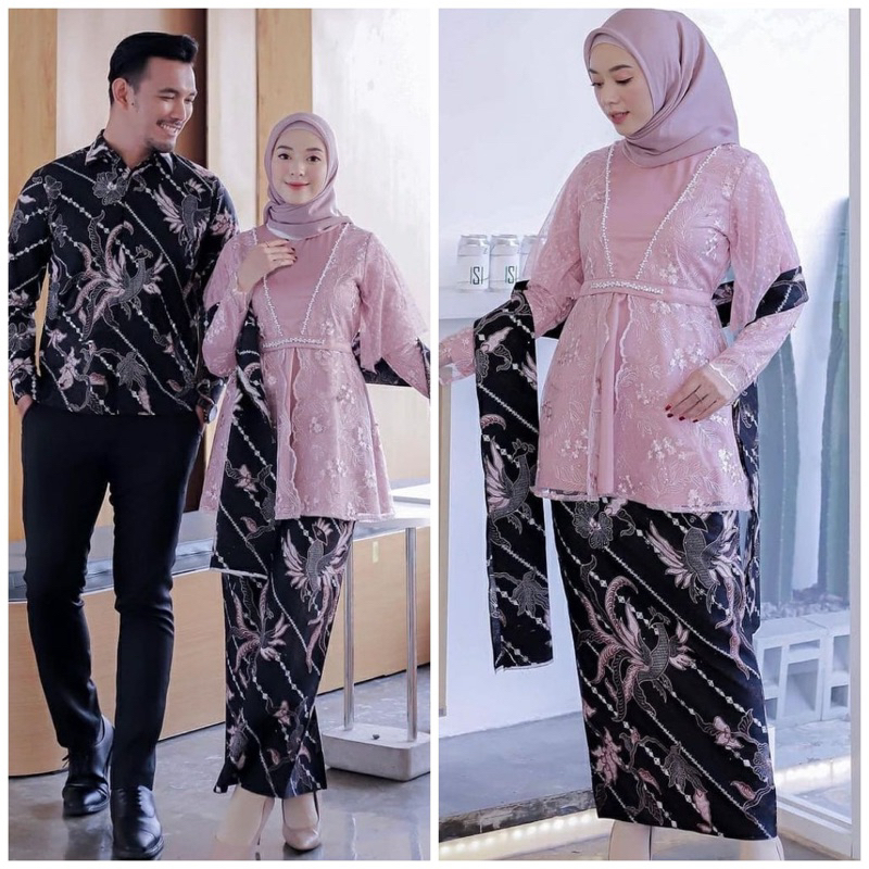 Batik Couple Kebaya Modern Kebaya Tunangan Lamaran Baju Wisuda Batik Brukat Terbaru